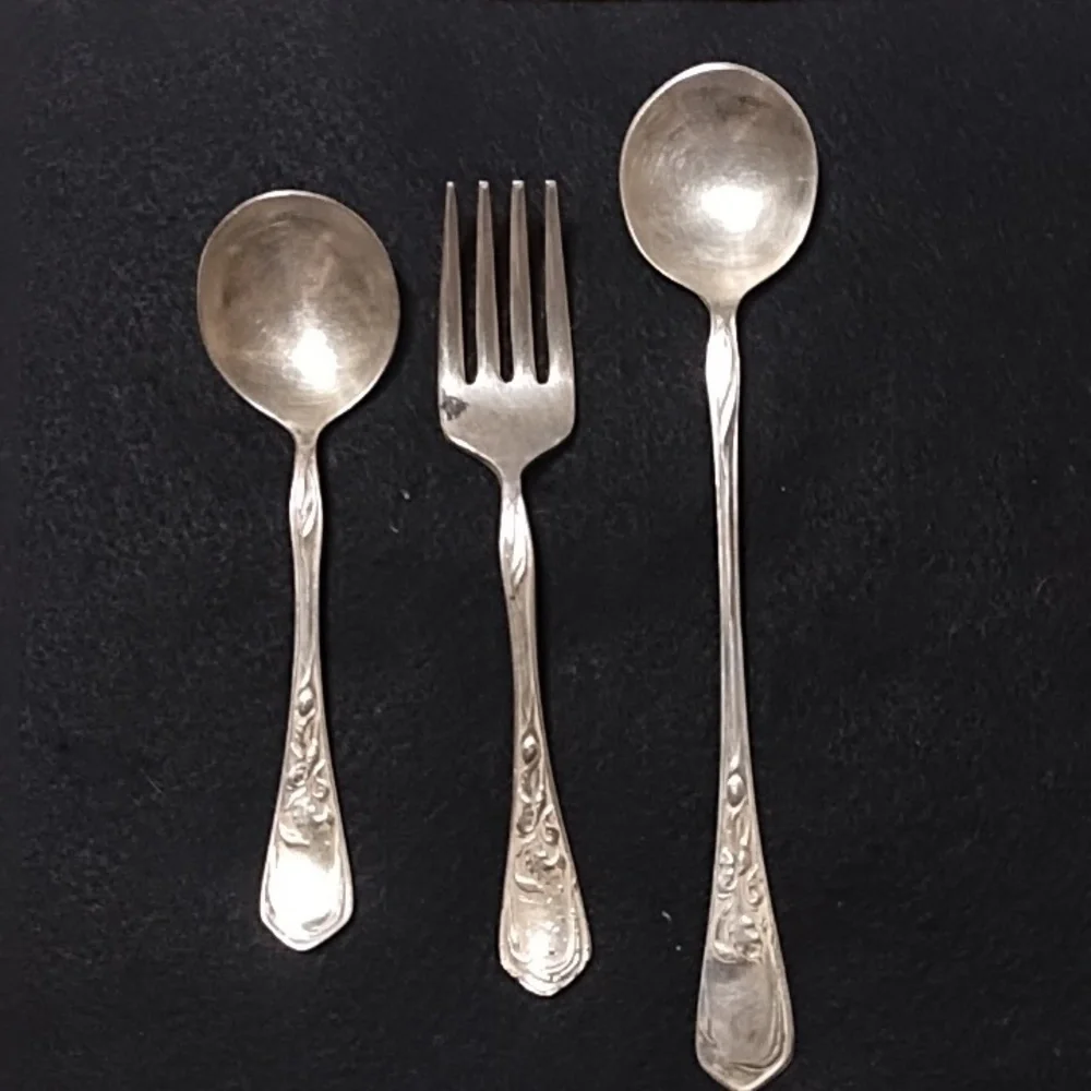 Vintage Child One Set Cutlery. Alpaca Silver Plated.